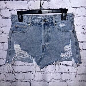 Adika Lightwash Distressed Cut Off Denim‎ Jean Shorts Size Medium